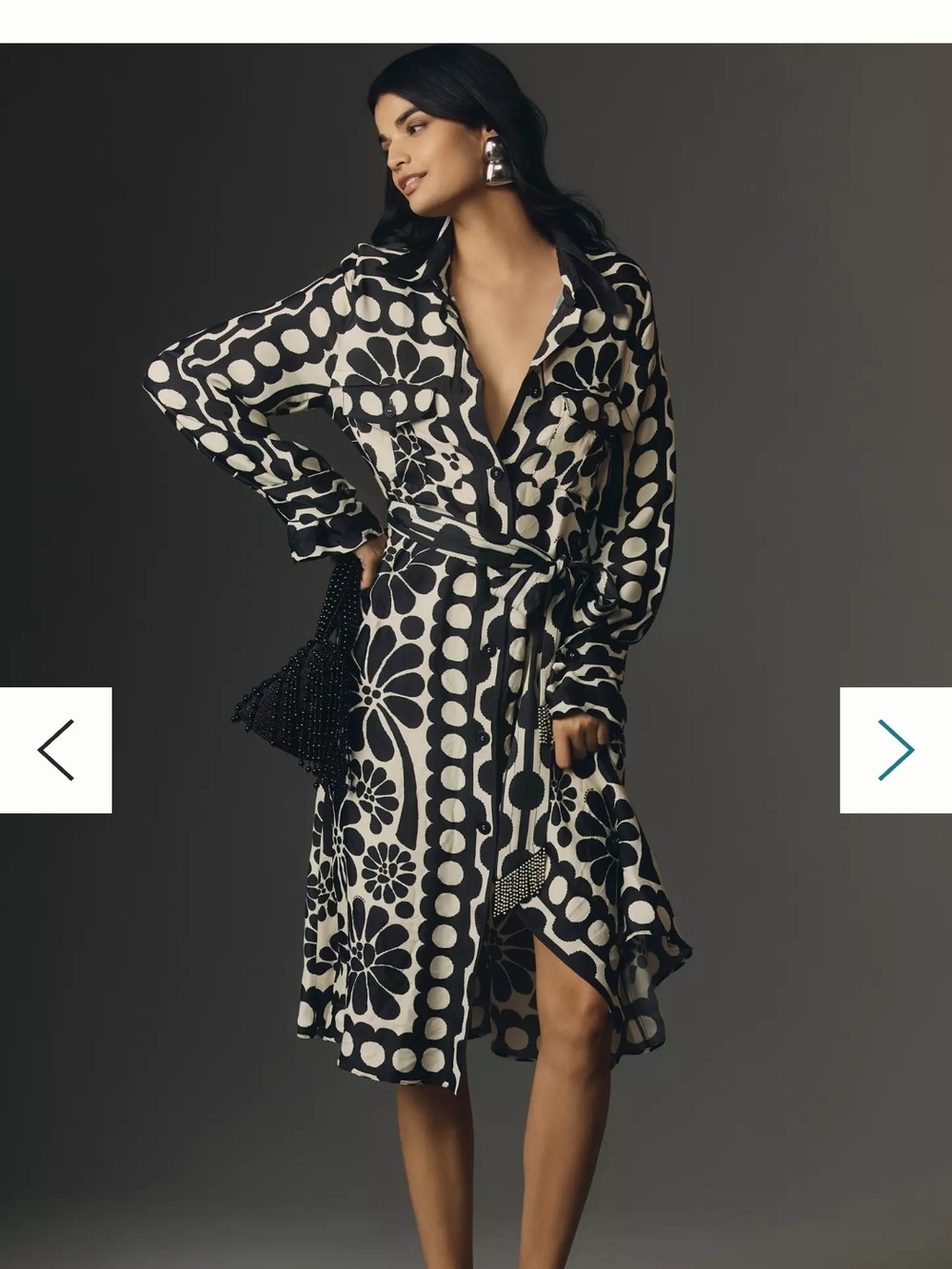 Farm Rio Palermo Long-Sleeve Belted Midi Dress